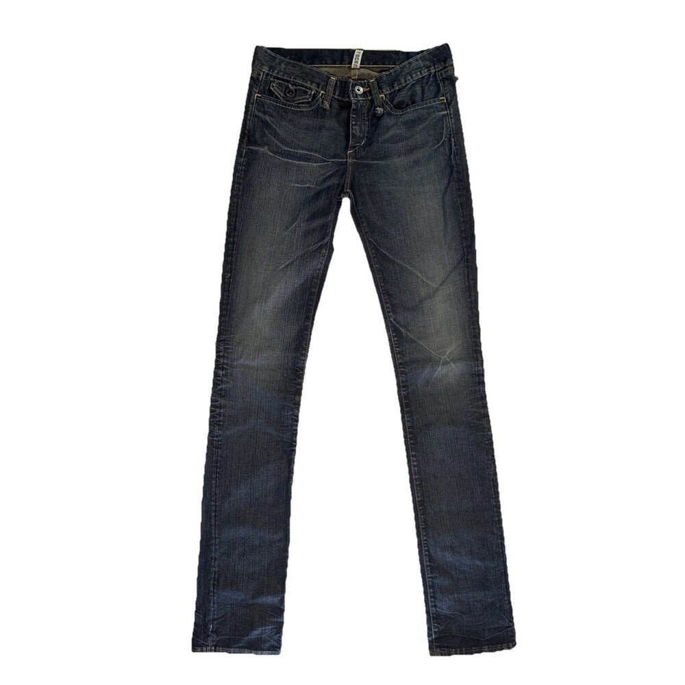 Rogan Low Rise Straight Jeans Sz 27 (29x35) Blue Vtg USA Y2K Festival Grunge Emo